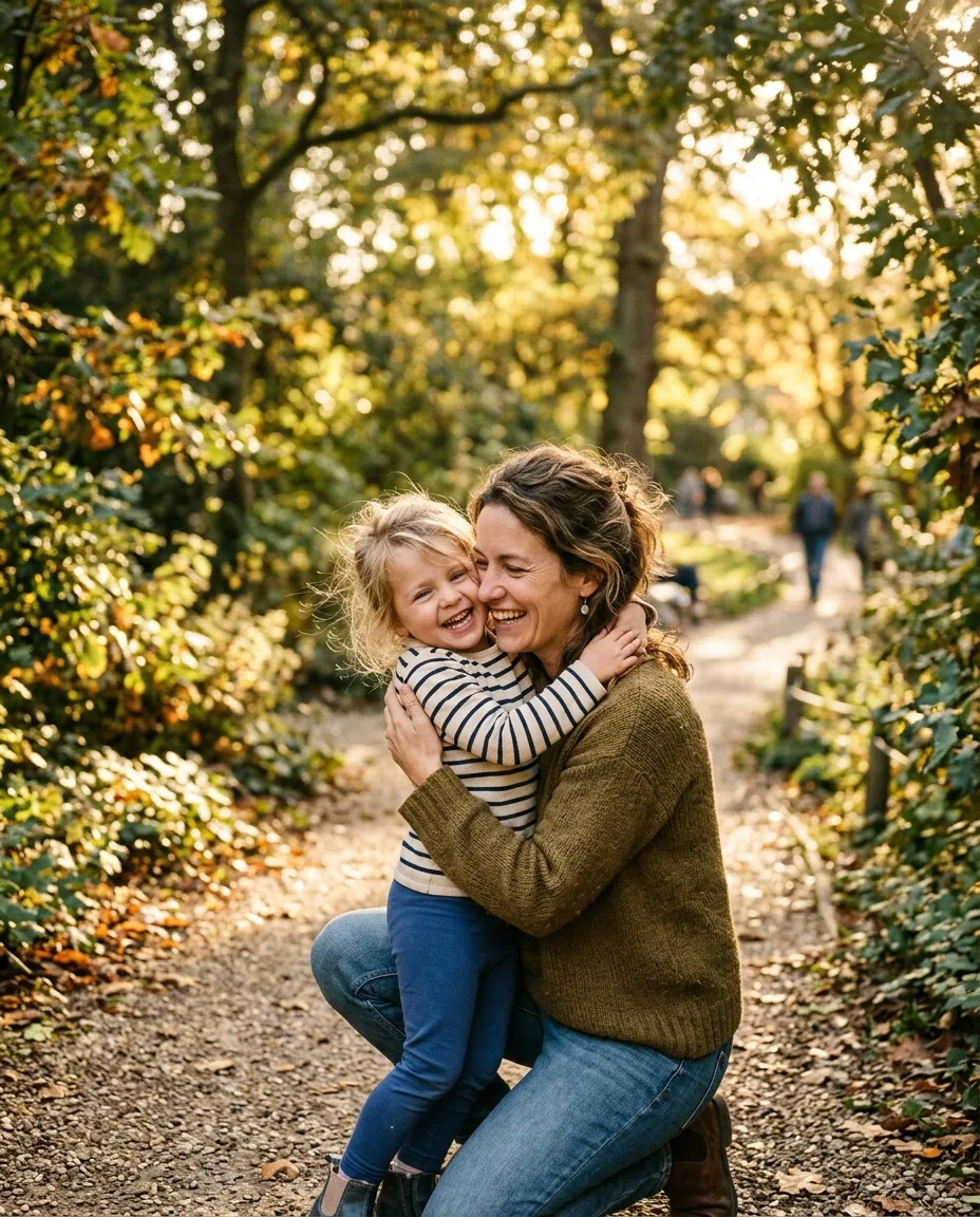 Parent solo et son enfant en sortie au parc